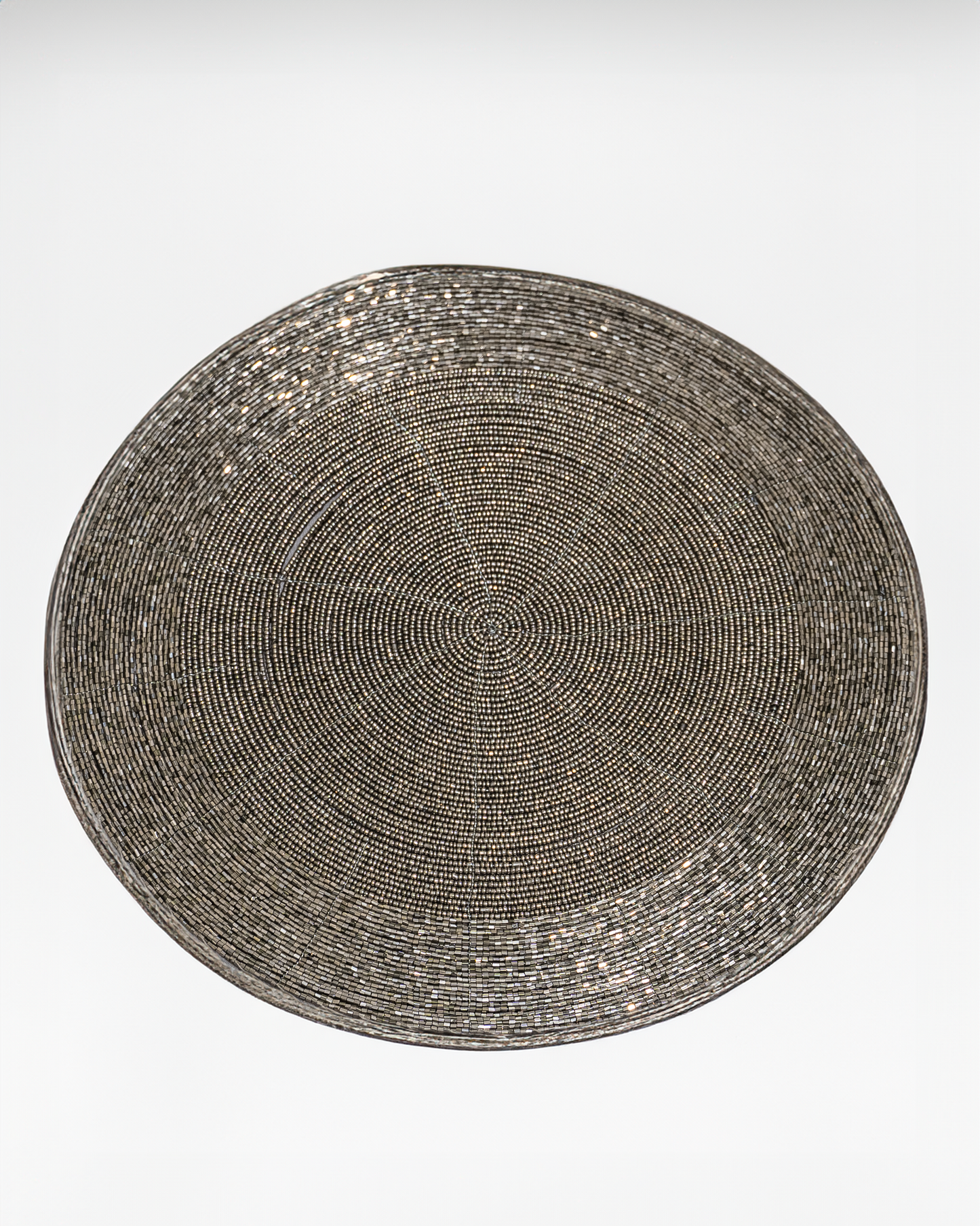 Bajo plato “Lentejuela gris”
