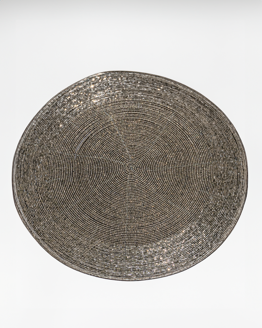 Bajo plato “Lentejuela gris”