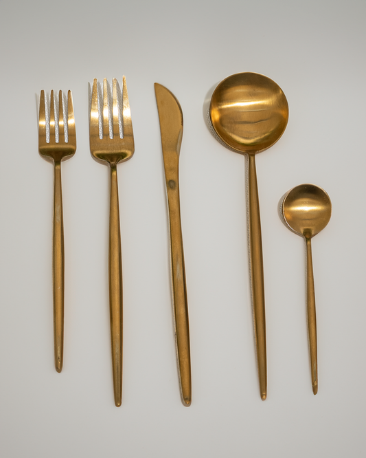Cubiertos “Oro mate” grueso - Postrera